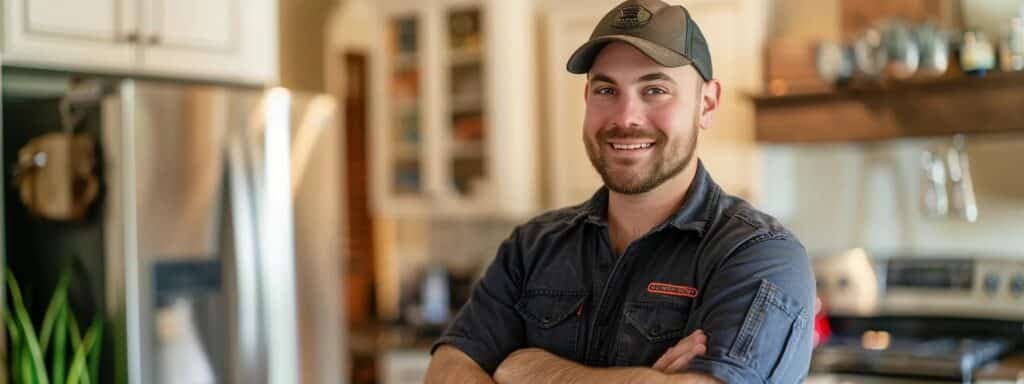 a certified heater repair technician confidently managing a tankless water heater, ensuring efficient refrigerant use in an indianapolis home.