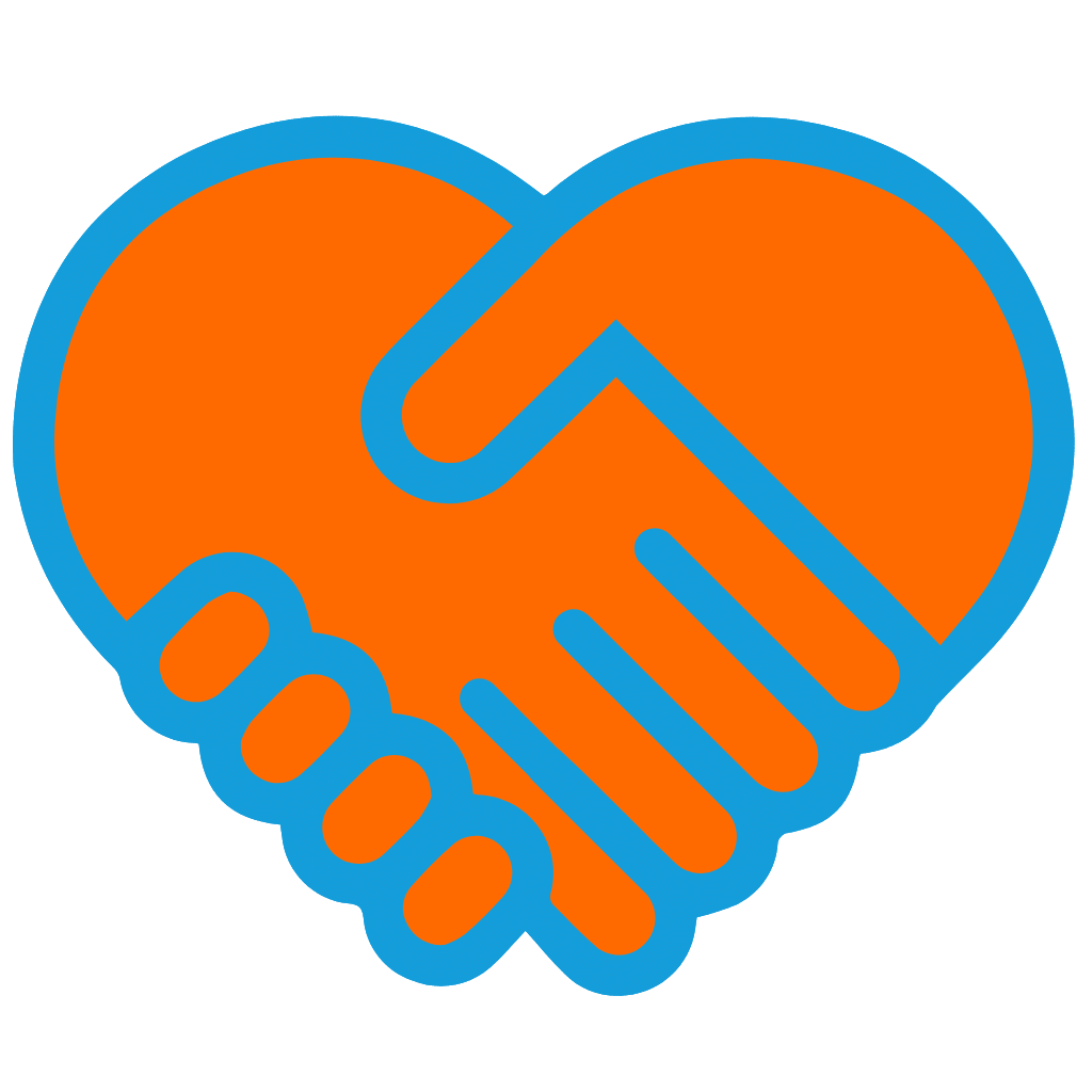 Hands shaking in a heart shape